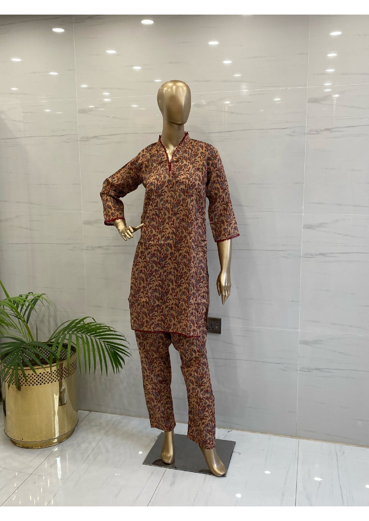 Airjet Lawn Digital Printed Suit 2Pcs - (Maroon)