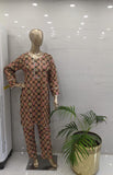 Printed Viscose Stitched Suit 2PCs (Rose Gold)