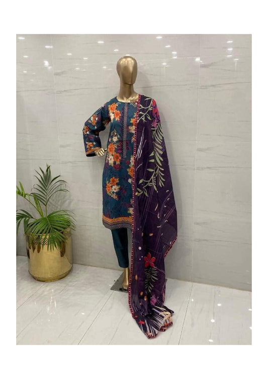 Viscose Printed 3Pcs Suits by Boga's - (TP0310)