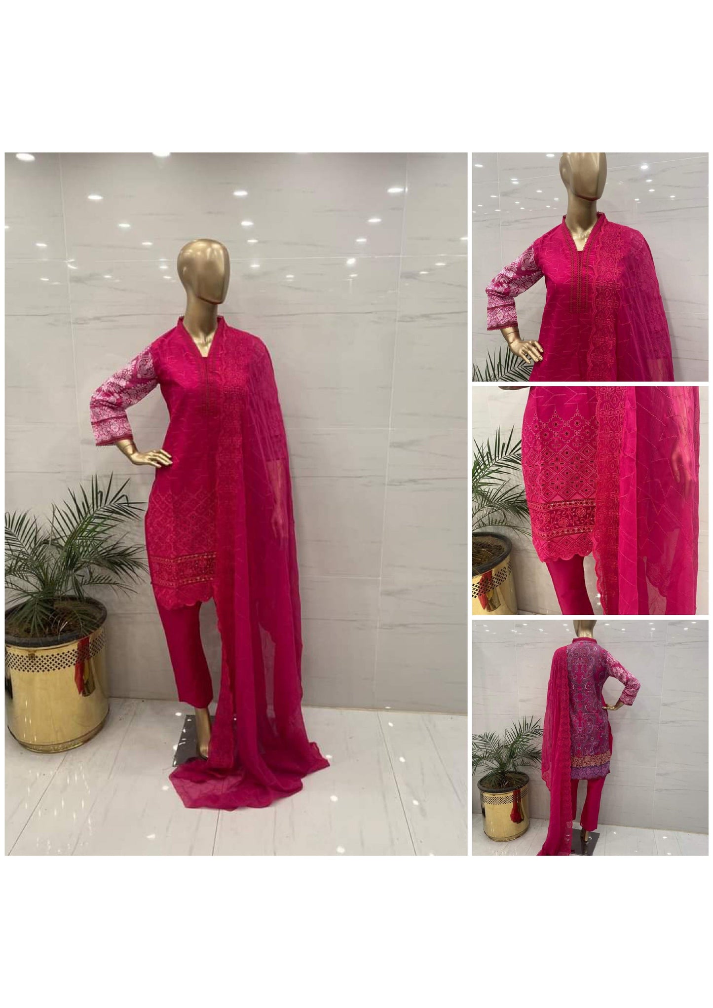 Chicken Kari Embroidered 3Pcs Suits - (ED0315)