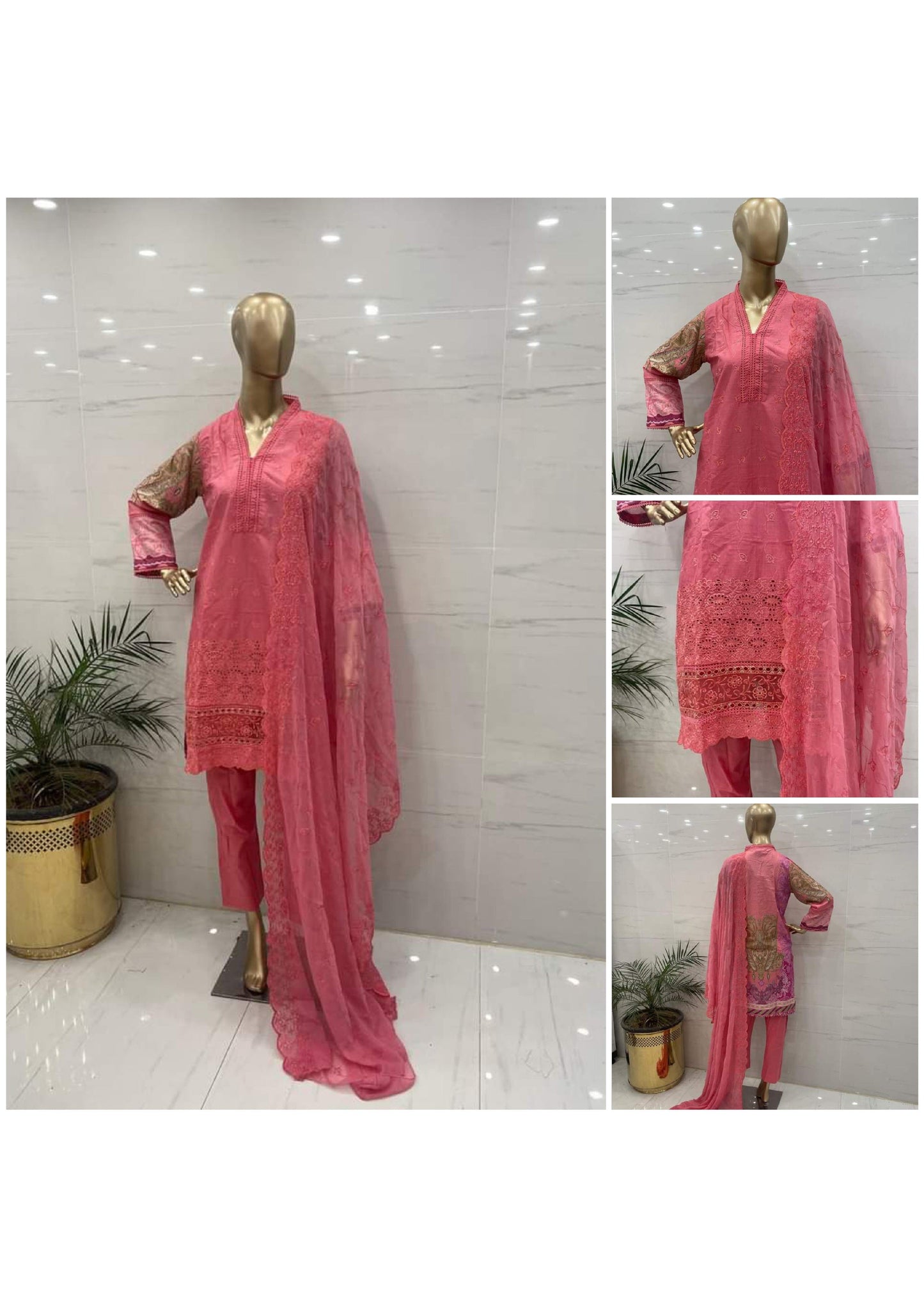 Chicken Kari Embroidered 3Pcs Suits - (ED0315)