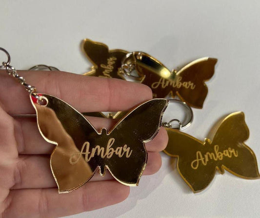 Butterfly Name Keychain