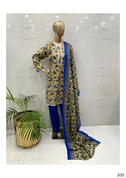 Trendy Airjet Printed Lawn Suit 3PCs - (AP3011)