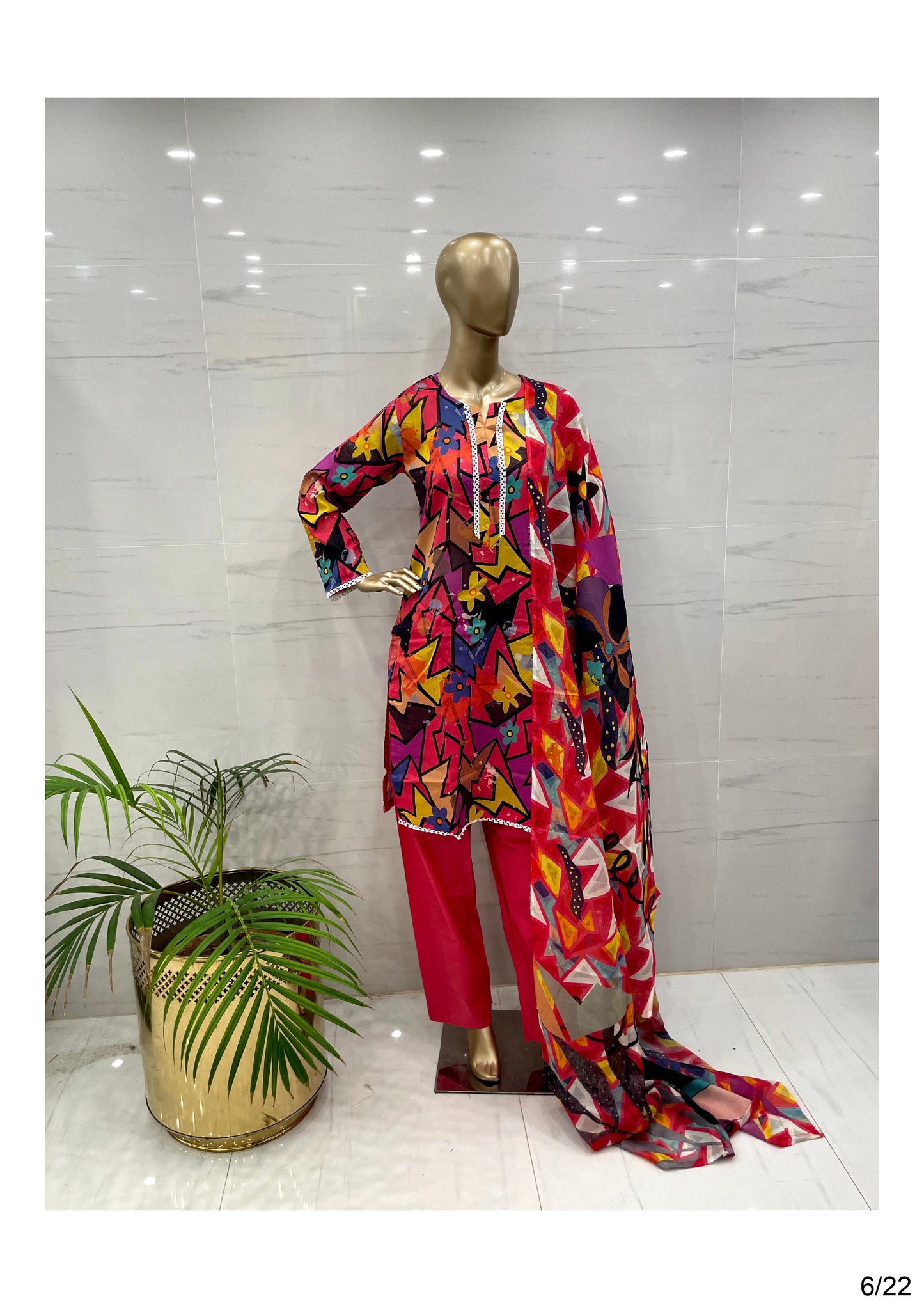 Trendy Airjet Printed Lawn Suit 3PCs - (AP3011)