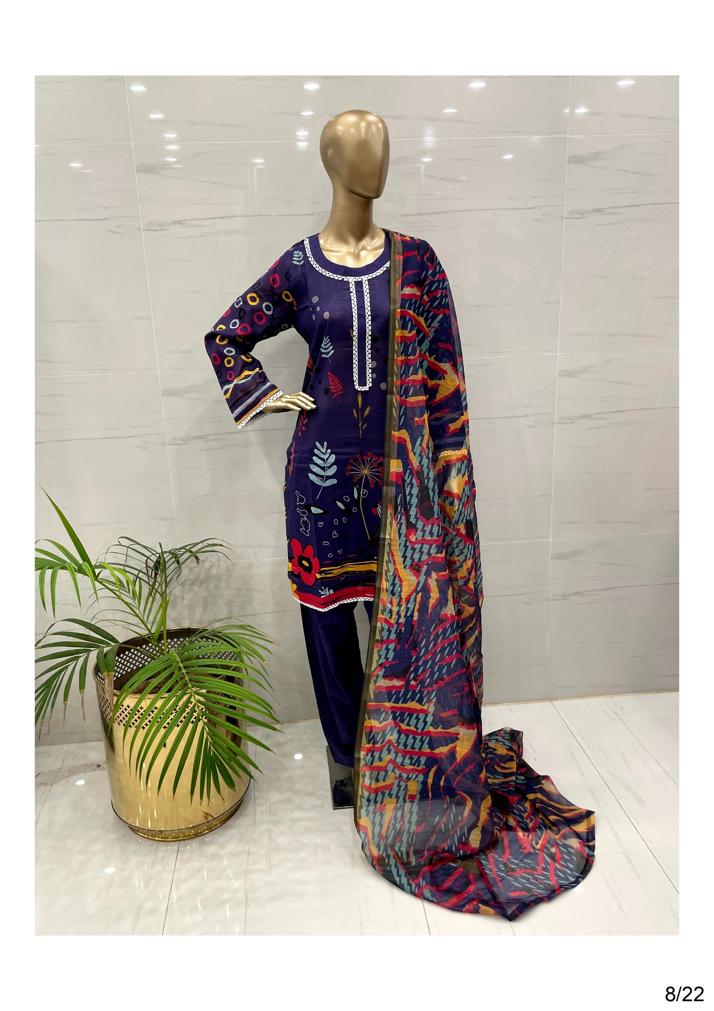 Trendy Airjet Printed Lawn Suit 3PCs - (AP3011)