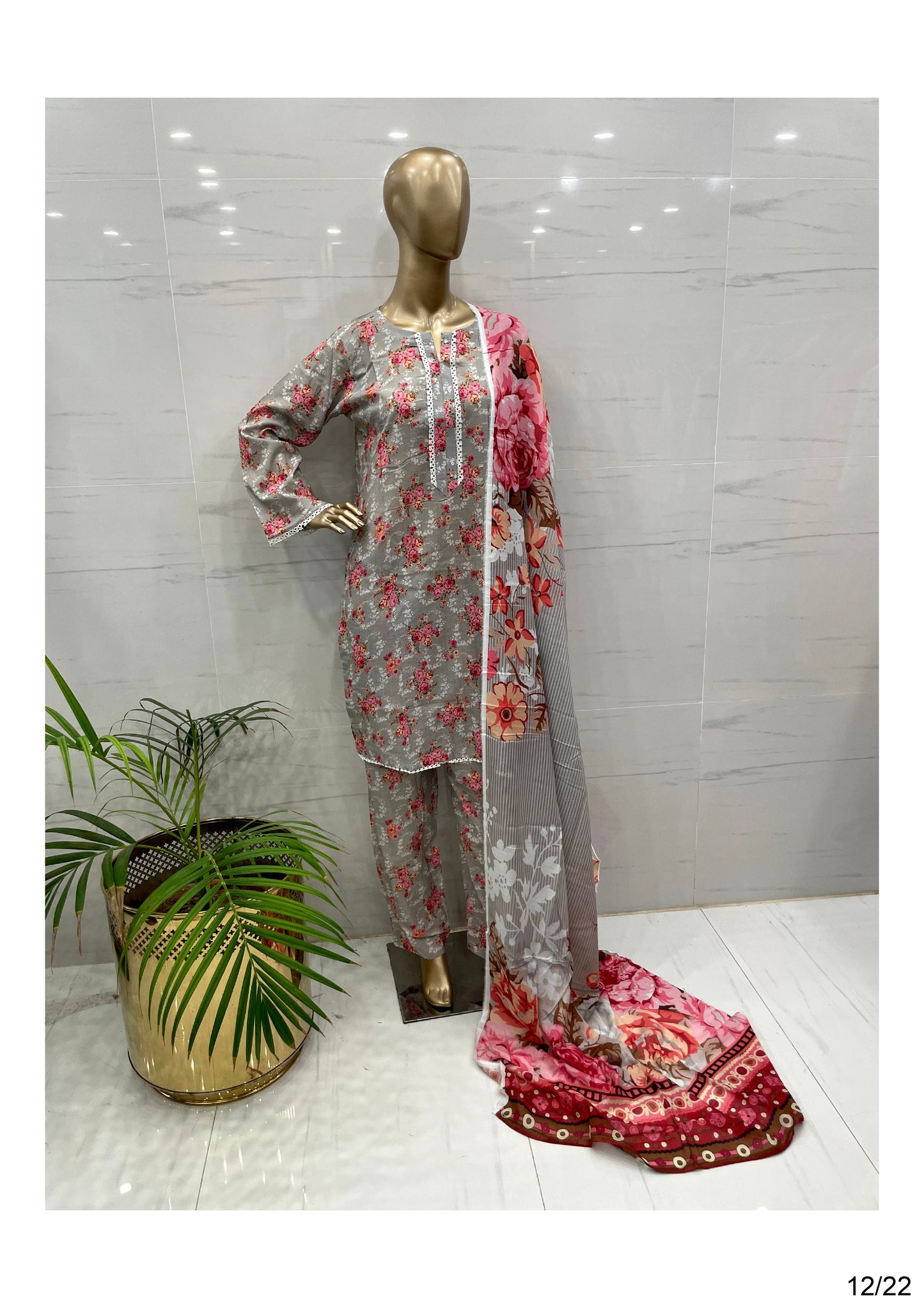 Trendy Airjet Printed Lawn Suit 3PCs - (AP3011)