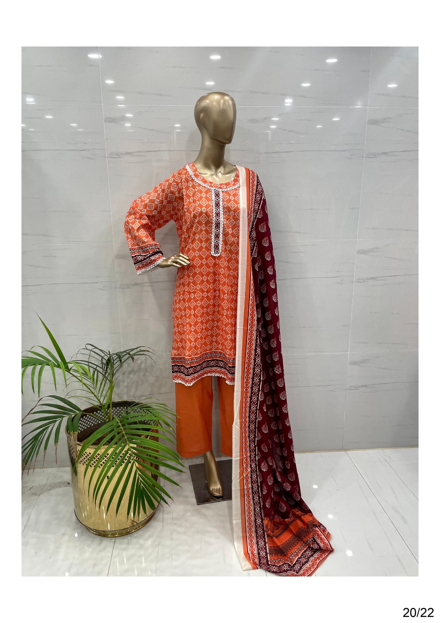 Trendy Airjet Printed Lawn Suit 3PCs - (AP3011)