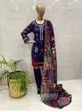 Purple Printed Airjet Lawn Suit 3PCs - (ALP039)