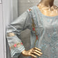 Grey 3 PCs CHIKANKARI LAWN SUIT - (CKG038)