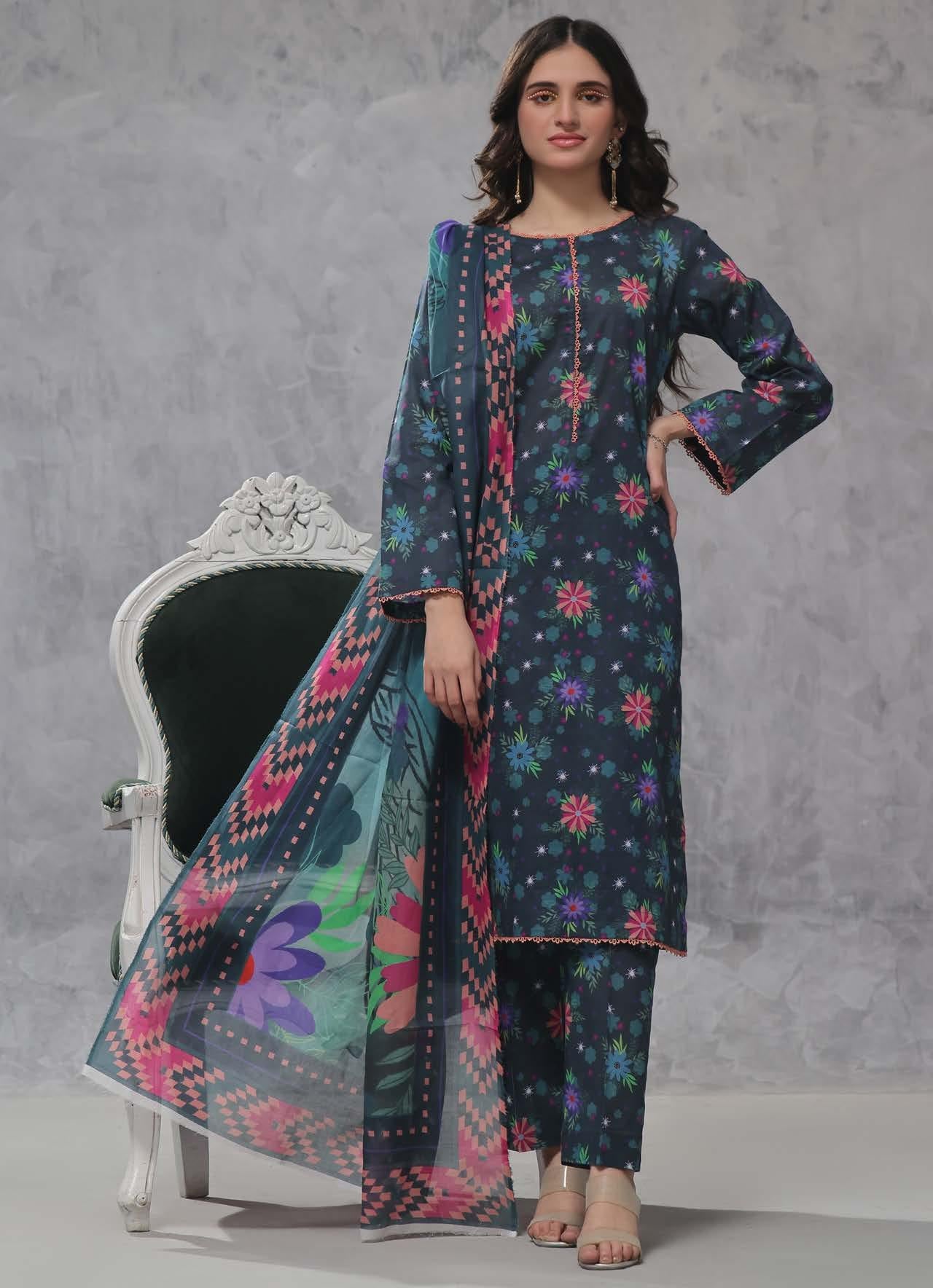 Modern Printed Unstitched 3Pcs 10COLOR (MPU310)